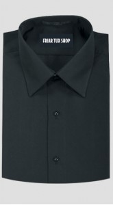 Black Laydown Collar Shirt